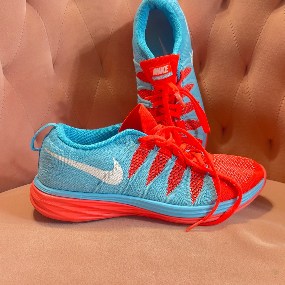 Nike Flyknit Red and Blue Sneakers